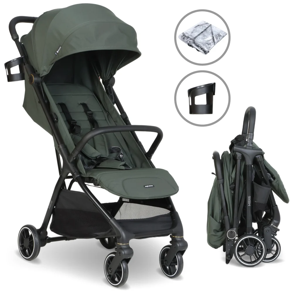 My Babiie MBX6 Auto-Fold Compact Stroller Forest Green Birth to 4 Years