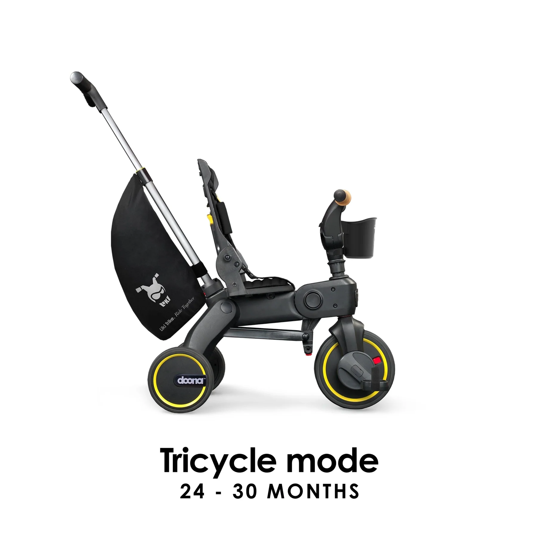 Doona Liki Trike S5 Folding Tricycle Nitro Black 10 Months to 3 Years