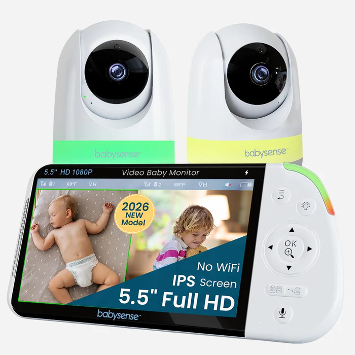 Babysense Maxview 5.5 Inch 1080p Split Screen Baby Monitor White