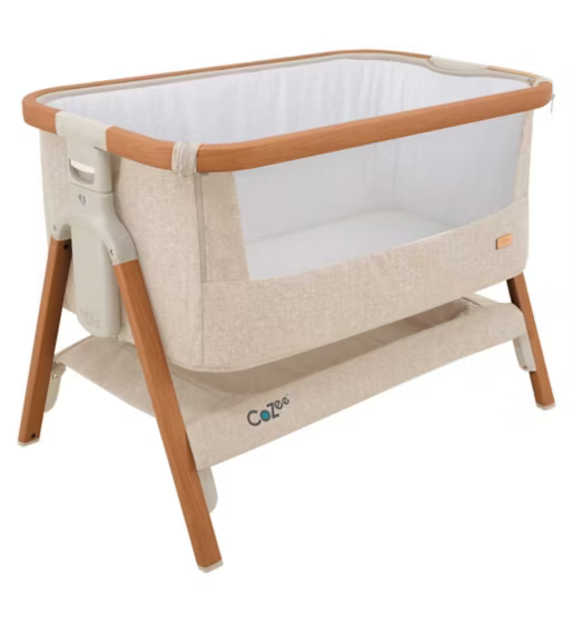 Tutti Bambini CoZee Bedside Crib Scandinavian Walnut Ecru Birth to 6 Months
