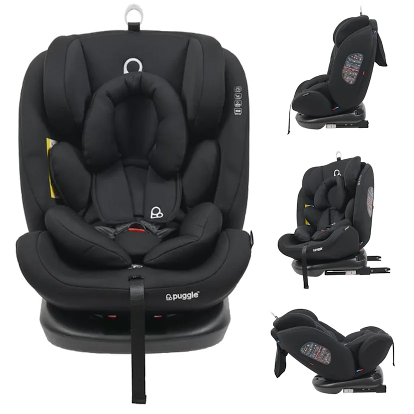 Puggle Lockton 360 Rotate Luxe Car Seat Storm Black Birth to 12 Years